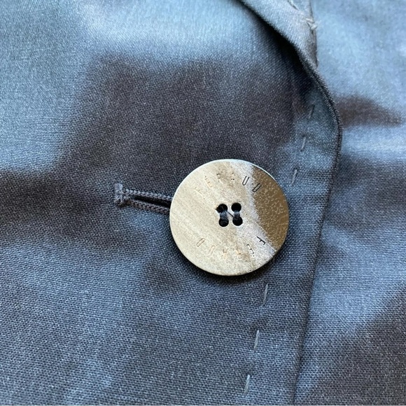 Feraud Virgin Wool Short Sleeve Buttoned Blazer Jacket Dark Gray Size FR48 US 16 - Picture 5 of 8